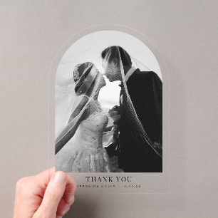 Invitaciones Acrílicas Arco de agradecimiento para foto de boda