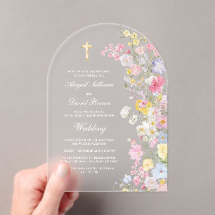 Invitaciones Acrílicas Arco de Boda de Flores del Prado