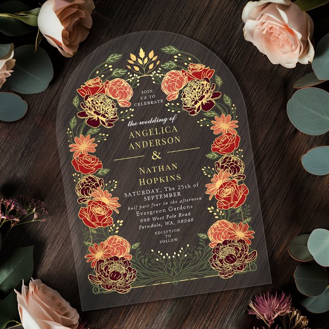 Invitaciones Acrílicas Arco de Boda de Jardín Floral Encantado de Fantasí (Subido por el creador)
