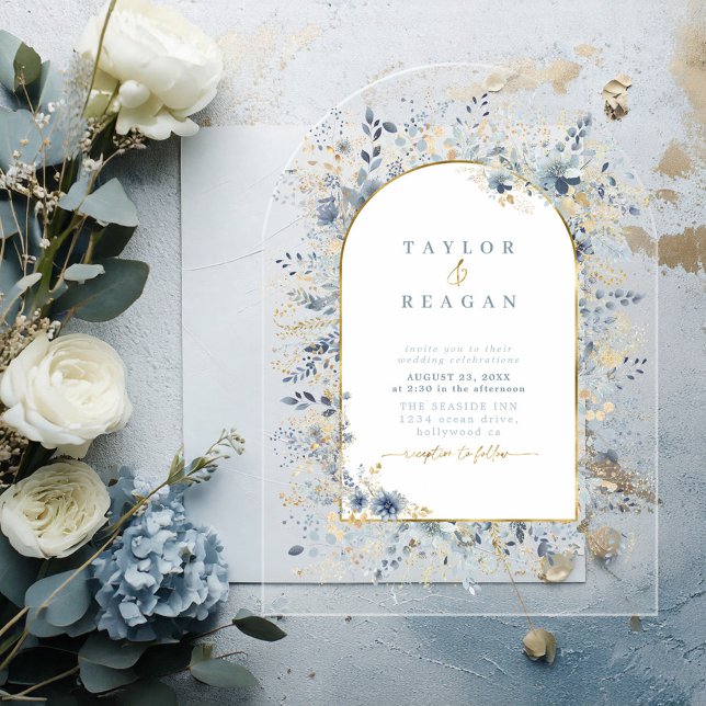 Invitaciones Acrílicas Arco de boda floral dulce transparente ID1045 (Subido por el creador)