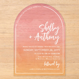 Invitaciones Acrílicas Arco de boda Rosy Dawn
