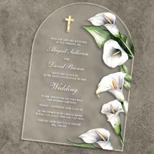 Invitaciones Acrílicas Arco de Bodas de Lirios de Calla