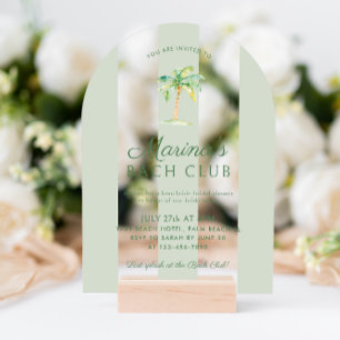 Invitaciones Acrílicas Arco de Despedida de Soltera del Club de Playa Gre