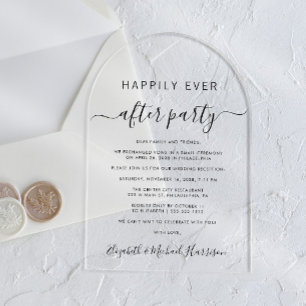 Invitaciones Acrílicas Arco de fiesta de bodas de recepción de 'Por siemp