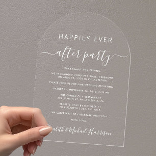 Invitaciones Acrílicas Arco de fiesta de bodas de recepción de "Por siemp