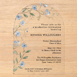 Invitaciones Acrílicas Arco de Graduación Escolar en Casa de Flores Silve