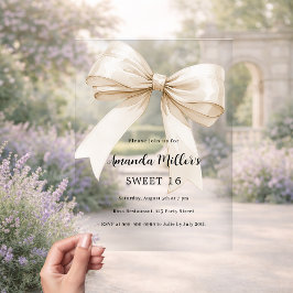Invitaciones Acrílicas Arco de marfil elegante claro lujo Sweet 16