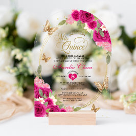 Invitaciones Acrílicas Arco de Quinceañera