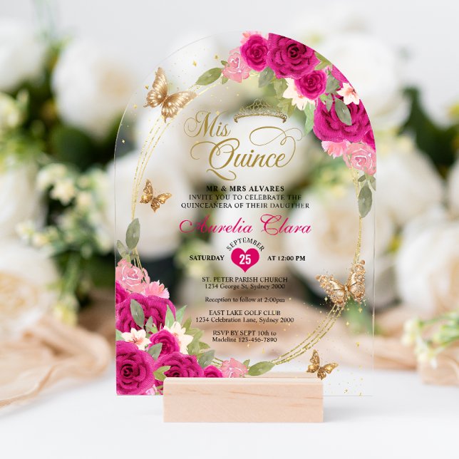 Invitaciones Acrílicas Arco de Quinceañera (Subido por el creador)
