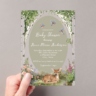 Invitaciones Acrílicas Arco del Bosque Neutral en cuanto al Género y Fies