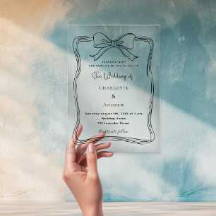 Invitaciones Acrílicas Arco dibujado a mano en negro boda clara