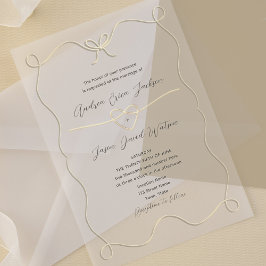 Invitaciones Acrílicas Arco Dibujado a Mano Transparente Boda