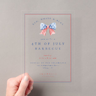 Invitaciones Acrílicas Arco elegante para la fiesta de barbacoa del 4 de