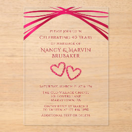Invitaciones Acrílicas Arco Elegante Personalizado para Fiesta de Anivers