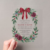 Arco Floral de Invierno de Navidad Boda Roja