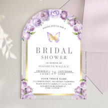 Arco Floral Púrpura Mariposa Despedida de Soltera
