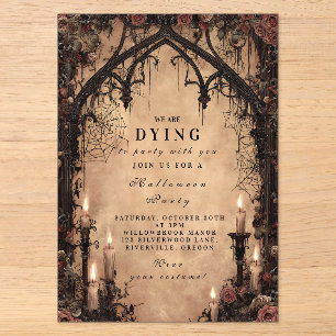 Invitaciones Acrílicas Arco oscuro gótico de Halloween