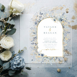 Invitaciones Acrílicas Arco transparente del Boda de flores dulce ID1045