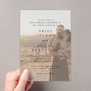 Invitaciones Acrílicas Ariel Elegant Photo Modern Boda