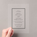 Invitaciones Acrílicas Ariel Minimal Modern Wedding<br><div class="desc">Invitación acrílica boda moderna que incluye los detalles de tu evento dentro de un borde grueso.</div>