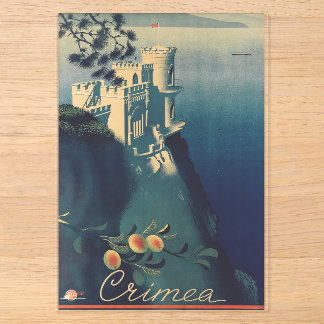 Invitaciones Acrílicas Arte arquitectónico del castillo Swallows Nest vin