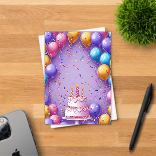 Invitaciones Acrílicas arte colorido de cumpleaños