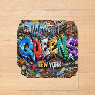 Invitaciones Acrílicas Arte de graffiti de Queens Nueva York