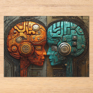 Invitaciones Acrílicas Arte de inteligencia artificial ciberpunk futurist