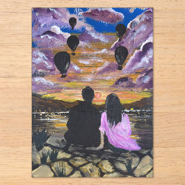 Invitaciones Acrílicas Arte Hecho a Mano – Atardecer Juntos