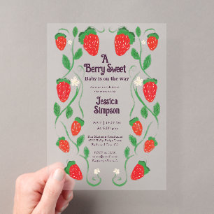 Invitaciones Acrílicas Arte Nuevo Dulce de Frutas Fiesta de Bebé