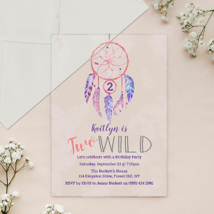 Invitaciones Acrílicas Atrapasueños Cumpleaños Salvaje 2