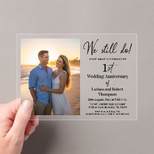 Invitaciones Acrílicas Aún hacemos 1er aniversario de bodas Foto