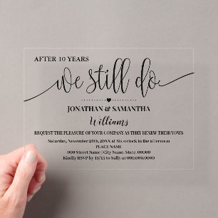 Invitaciones Acrílicas Aún hacemos aniversario de boda minimalista modern