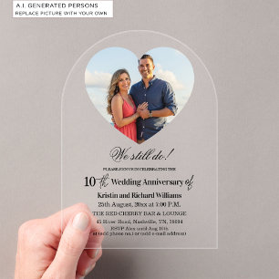 Invitaciones Acrílicas Aún hacemos fotos del 10º aniversario de boda