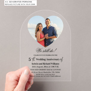 Invitaciones Acrílicas Aún lo hacemos Foto de aniversario de bodas número