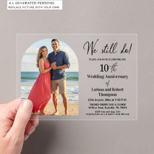 Invitaciones Acrílicas Aún lo hacemos Foto de aniversario de bodas número