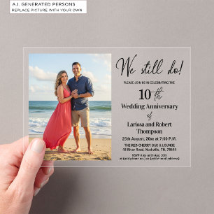 Invitaciones Acrílicas Aún lo hacemos Foto de aniversario de bodas número