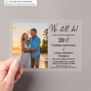 Invitaciones Acrílicas Aún lo hacemos Foto de aniversario de bodas número
