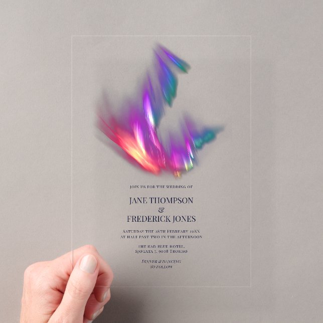 Invitaciones Acrílicas Aurora Boreal Bodas Celestiales (Insitu (portátil))