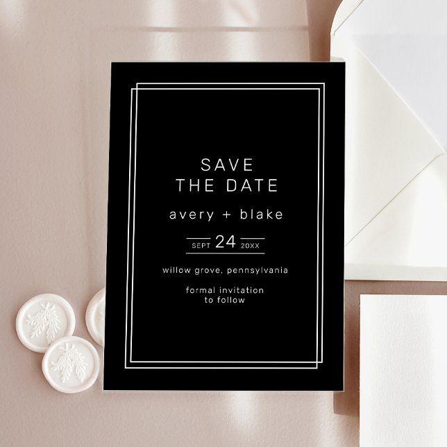Invitaciones Acrílicas AVERY Moda moderna Boda Guardar la fecha (AVERY Modern Chic Wedding Save the Date Acrylic Invitations)