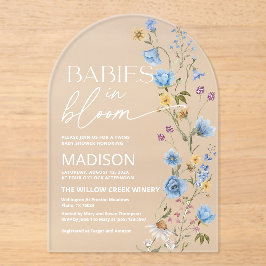 Invitaciones Acrílicas Babies in Bloom  | Twins Baby Shower 