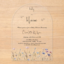 Invitaciones Acrílicas Baby In Bloom Wildflower Baby Shower