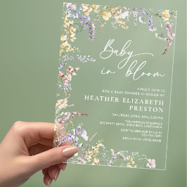 Invitaciones Acrílicas Baby In Bloom Wildflower Baby Shower