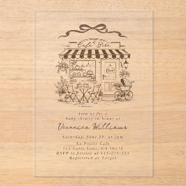 Invitaciones Acrílicas Baby in brewing Bebe Cafe Coffee Baby Shower