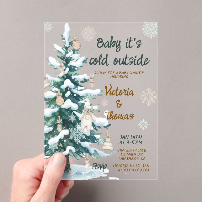 Invitaciones Acrílicas Baby It's Cold Outside Baby Shower (Insitu (portátil))