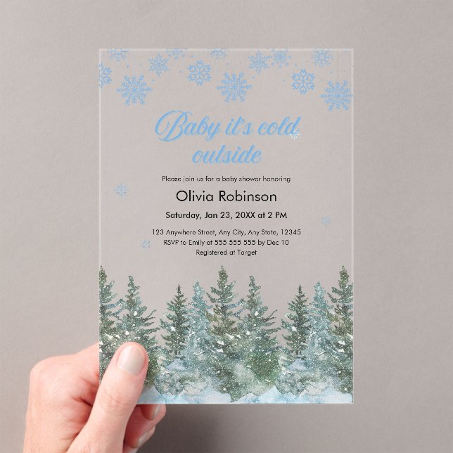 Invitaciones Acrílicas Baby It's Cold Outside Winter Baby Shower (Insitu (portátil))