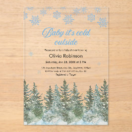 Invitaciones Acrílicas Baby It's Cold Outside Winter Baby Shower
