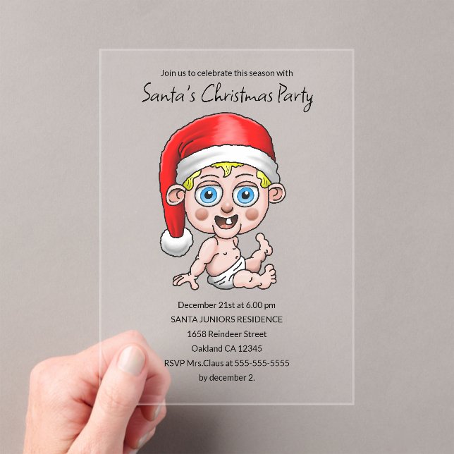 Invitaciones Acrílicas Baby Santa's Christmas Party (Insitu (portátil))