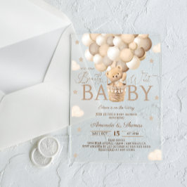 Invitaciones Acrílicas Baby Shower Bear Bearly Wait