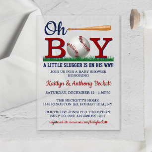 Invitaciones Acrílicas Baby Shower Boys de Béisbol